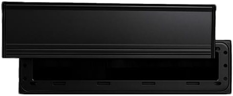 Exitex Internal Letterbox Draught Excluder with Flap, Aluminium Plate with Bristle Seal, Spring Closing Flap, Reduces Draughts & Dust, Saves Energy, Easy 5 Min Fit for Standard Letterboxes (Black)
