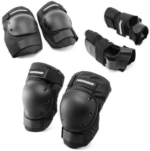 Venom Skateboards Wrist Knee Elbow Pads for Children Kids Youth Boys Girls Scooter Inline Skate Pad Set Protection Gear Junior