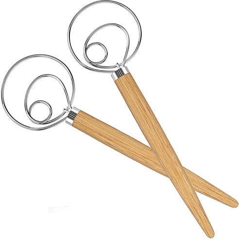 Acerich SKU-009-1 Danish Dough Whisk, Stainless Steel, Yellow