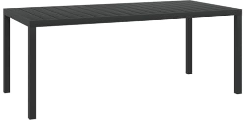 vidaXL Garten Esstisch Witterungsbeständig Gartentisch Gartenmöbel Tisch Balkontisch Terrassentisch WPC Aluminium 185x90x74cm Schwarz