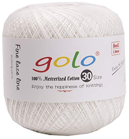 golo Cotton Yarn for Hand Knitting (Pearl White)10-BLC