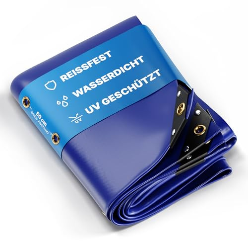 NEMAXX® Bâche Premium Imperméable [300x500cm]–Résistante aux UV [650 g/m²] Bâche de Camion avec Œillets,Bâche en PVC pour Bois,Jardin,Toit & Construction–Bâche de Protection Hivernale–Bleu–15 m²