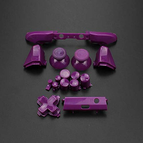 Replacement Full Set Button Bumper Trigger Buttons Guide Dpad RT LT RB LB ABXY ON Off Button Kit for Xbox One Slim Xbox One S Controller (Purple)