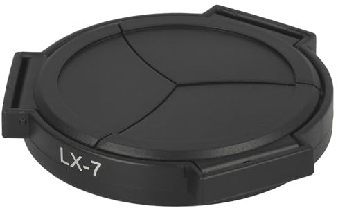 vhbw automatiskt linsskydd kompatibelt med Panasonic Lumix DMC-LX7-kamera | Svart plast