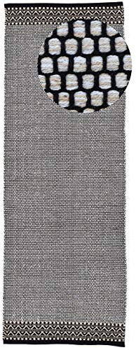 carpetfine Baumwollteppich Kelim Mia Läufer Beige 80x300 cm | Moderner Teppich für Wohn- und Schlafzimmer