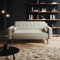 ELEGANT 3 Seater Settee Bed with Detachable Armrests Guest Room Linen Sofa Bed with Fireproof Sponge 1860x860x790mm Click Clack Sofa Bed, Cream White