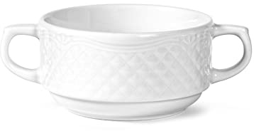 H&H 4373866 Tazza Da Brodo Afrodite, Porcellana, Bianco, 300 Cc