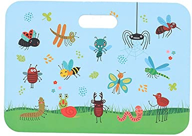 Rivanto® Kinder Kniekissen Insekten aus EVA-Schaum, 28 x 20 x 2 cm, mit Tragegriff, schützt die Knie beim Gärtnern