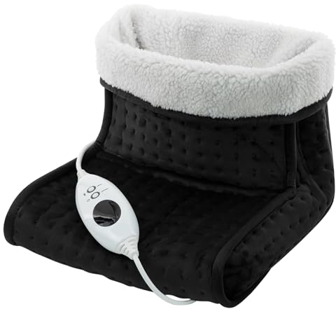 SA Products Electric Foot Warmer, Foot Warmer with 6 Heat Settings | Fast Heating Feet Warmers, Soft Foot Mat Heat Pad | Electric Heat Pad for Relaxing Therapy | Foot Warmers for Christmas (Black)