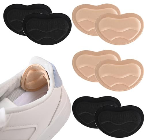 Fersenpolster 4er Pack - Weiche und Atmungsaktive Hackenpolster für Schuhe - Schuhpolster für zu Große Schuhe - Fersenschutz gegen Blasen, Reibung & Schmerzen - Fersenkissen Verbesserter Komfort Schuh