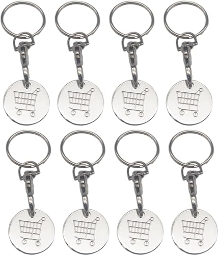PYAOGG 4PCS Shopping Cart Keyring Set, Removable Shopping Keychain, For Supermarket Cart Trolley Key (4 colors)