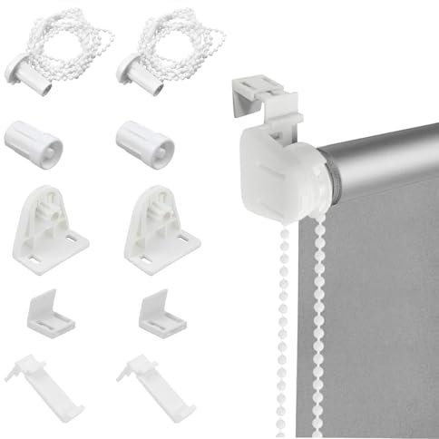 2 Juegosde Repuestos para Estores Enrollables,Mecanismo Estor Enrollable de Doble con Plastico Embrague Ciego Cadena de Cuentas,para Persianas Enrollables