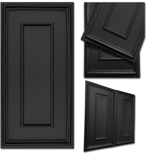 Deccart - Panneaux muraux 100x50 cm - Panneau mural decoratif 3d - Decoration deco murale Salon - Boiserie Cadre - 16 pièce (8 m²) - Noir