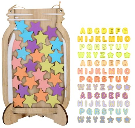 YILANJIN Tarros de Recompensa con 30 Estrellas, Tablero de Recompensas para Niños, Frasco de Incentivo para el Comportamiento, Sistema de Recompensas para Niños, Tarro de Recompensa Motivacional