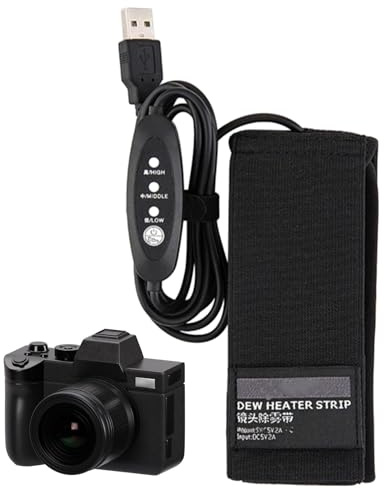 Lens Warmer - Lens Dew Heater | Camera Lens Defog Heating Belt | USB Dew Heater Warmer Heating Strip | Dew Remover Lens Warmer With 3 Heat Settings For Digital Cameras, Telescopes, Viewfinders