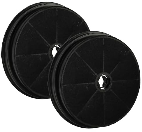 vhbw 2x Filtres à charbon actif compatible avec Beko BNO 60 I, BCP 60 X, 2KM2CS, BIN 60 G, BCP 80 X, 8978513200, 8940263200 hotte aspirante - 19 cm