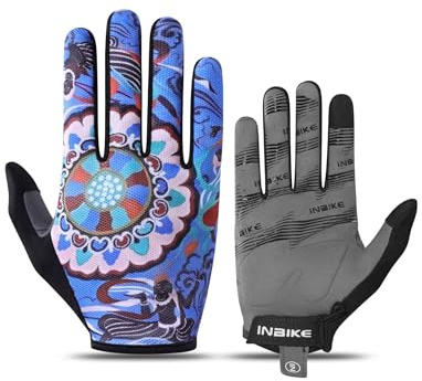 INBIKE Cycling Gloves for Men Women Full Finger Breathable Bike Gloves, Anti-Slip Touchscreen Biking Bicycle Road Running