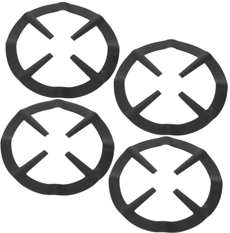 ELAYARD Support de Grille de Brûleur Gaz Inox Antirouille Anneaux Réducteurs Adaptés Café Moka Lot de 4 Pièces pour Cuisinière Gaz Polyvalent Quotidien