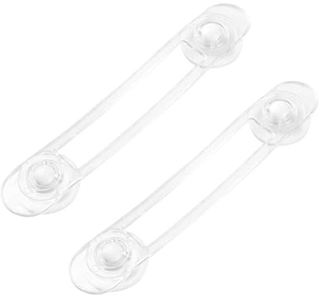 Toyvian 8 Piezas Cerraduras Adhesivas Transparentes para Armarios y Cinturón Flexible de Seguridad Infantil para Protección de Bebés Muebles Refrigerador