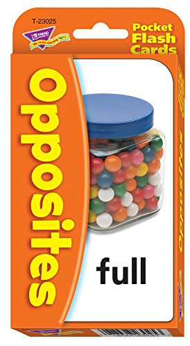 Trend T-23025 56-Piece 8 x 13 cm Opposites Pocket Flash Cards, White