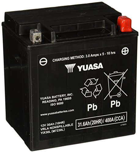 Yuasa YIX30L 12V 400 CCA Maintenance Free AGM VRLA Motorbike Battery