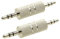 Duttek 3.5mm Male to Male Audio Adapter, Metal Silver 3 Pole 3.5mm Stereo Jack Adapter, 1/8 Inch Male to Male Audio Headphone Jack Connectors - 2 Pack