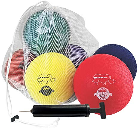 Champion Sports RSPG7SET Playground Ball Set: Six 7 Inch Rhino Skin Soft Inflatable Balls Includes Storage Bag and Pump