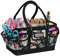 Everything Mary Craft Bag Organizer Tote, Floral - Storage Art Caddy for Sewing & Scrapbooking - Crafts Supply Carrier w/Handle for Supplies & Tools Black Floral