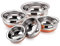 KSJONE Set da 5 pezzi per servire indiani Handi, fondo in rame, 500 ml, 750 ml, 900 ml, 1400 ml, 1900 ml. Pentola in acciaio inox Biryani Punjabi da cucina, ciotola (5 pezzi)