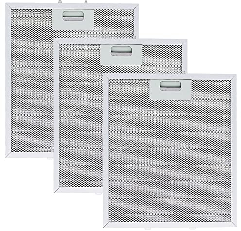 Filtre Hotte Extractrice 305mm x 267mm Filtre à Graisse Métallique Compatible avec Elica Hotte Extracteur de Cuisine par Poweka (3 Pièces)