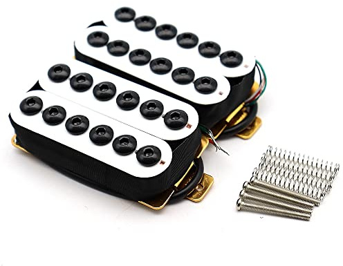 High Output Invader style Guitar Humbucker Pickups Ceramic Magnet Neck and Bridge Pickups For Electric Guitar Parts (White)