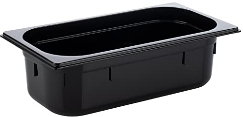 APS 82069 GN 1/3 Behälter, Gastronormbehälter aus Polycarbonat, Abmessungen 325 x 175 mm/Höhe 100 mm/Volumen 3,6 Liter, schwarz