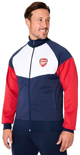 Arsenal F.C. Mens Zip Up Track Jacket with Pockets (Multi, 3XL)