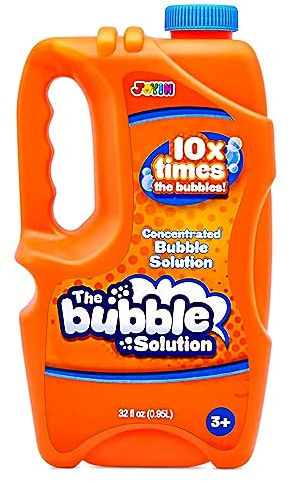 JOYIN 32 oz Bubble Solution Refills (Close to 1L/ 2.5 Gallon), Concentrated Solution for Bubble Machine, Wands, Blower, Easter (Orange)
