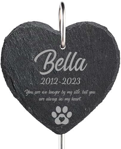 papasgix Pierres Commémoratifs Personnalisée Animaux avec Nom,Date et Texte,Plaque Commémorative en Forme de Cœur Personnalisée pour Chien,Chat et Autres Animaux