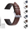 TODYSTRAP Uhrenarmband 22mm Leder, Uhrenarmbänder für Herren aus Braun Lychee-Leder, Ersatz, Weiche, Smartwatch Armband, 20mm 22mm