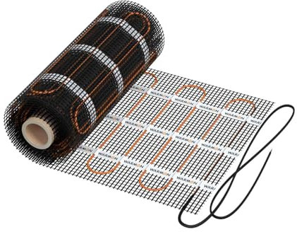 WARMON Riscaldamento a pavimento: tappetino riscaldante a due ruote Warmon Classic Light 100 W/m² per piastrelle, cavo riscaldante a resistenza fissa con tessuto di supporto – 14 m², dimensioni: 1,5