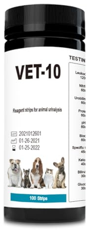 Fangxuee Urintest för husdjur, 100 urinanalysparametrar för hundar, veterinärer, exakta tester för veterinärer