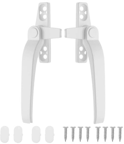 MATSOONY 2 Pack Window Handles, Double Glazing Window Handles, Window Handle Replacement, Window Handle Replacement Kit, Right/Left Hand Design, Suitable for Windows Sliding Doors (White)