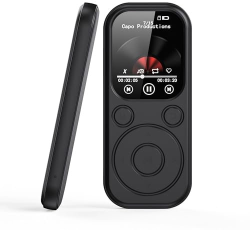 2025 Nouveau Lecteur Mp3 avec Bluetooth, HiFi Sound Portable Music Player avec écran IPS de 2,01 Pouces, Batterie de 500mAh, jusqu'à 128 Go, Pocket Mp3 avec (avec Une Petite