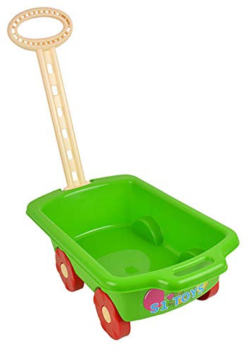 Marmat Outils de jardin pour enfants - Brouette - Jouet de jardin - Bac à sable avec poignée - 43 x 26 x 16 cm - Vert