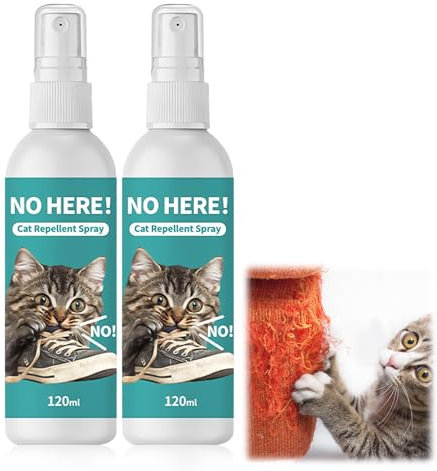 2pc Spray Repellente per Gatti, Spray Disabituante per Gatti, Repellente Gatti e Spray AntiGraffio per Gatti Divano, Uso Interno ed Esterno, Protezione del Divano e Mobili, Ideale per Casa e Giardino