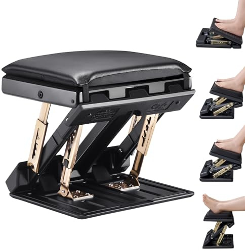 Jradse Fußstütze Schreibtisch, Ergonomische Fußablage Réglable avec Surface Massante, 4 Niveaux de Hauteur & 3 Angles d'Inclinaison, Repose-Pieds de Bureau Anti-Dérapant