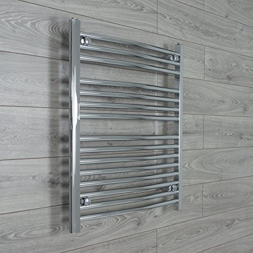 companyblue HEATED CHROME TOWEL RAIL RADIATOR WARMER 700 mm Wide x 800 High Straight Flat