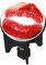 WENKO 20802100 Waschbeckenstöpsel Pluggy Kiss Abfluss-Stopfen, Messing, Kunststoff, Durchmesser 3.9 x 6.5-9.5 cm, rot/weiß