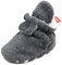 TMEOG Unisex-Baby Neugeborenes Fleece Booties Bio Baumwoll-Futter und rutschfeste Greifer Winterschuhe (0-6 Monate, A_Grau)