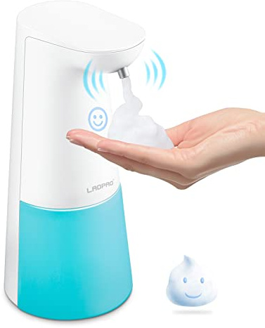 LAOPAO Automatic Foaming Soap Dispenser - Hand Free, Touchless, Countertop Soap Pump for Kitchen & Bathroom - Blue