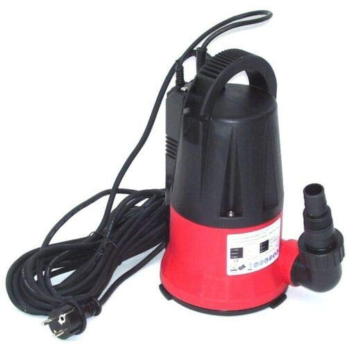 Platt sugpump dykpump 250 W vattenpump pump platt sugande källarpump 44326 poolpump, dräneringspump, platt sugande upp till 2 mm, med flottörbrytare och bärhandtag