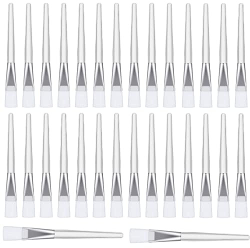 Juliyeh 30 Pcs Facial Mask Brush, Soft Hair Facial Mud Mask Applicator, White Multipurpose Face Mask Brush for Applying Facial Mud Mask, Body Lotion Or Mixed Mask