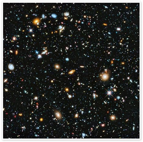 Hubble Extreme Deep Field Poster by NASA 40 x 40 cm Black Wall art Wall decor